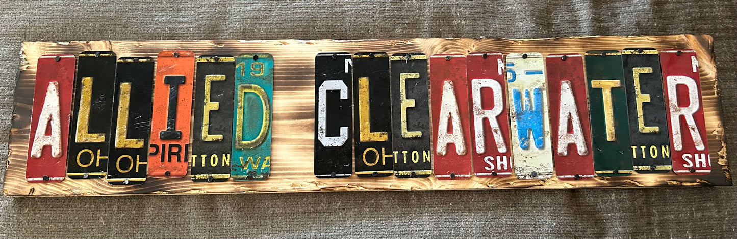 Custom license plate signs