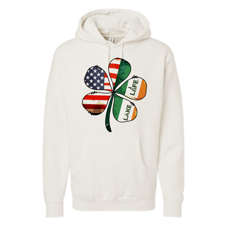 American-Irish Clover Flag Heavyweight Hoodie