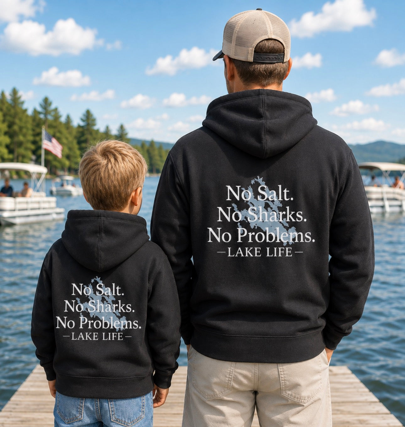 No Salt, No Sharks, No Problems Adult Hoodie (Copy)
