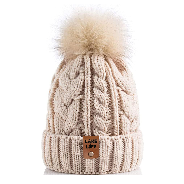 Lake Life Fleece Lined Pom Hats