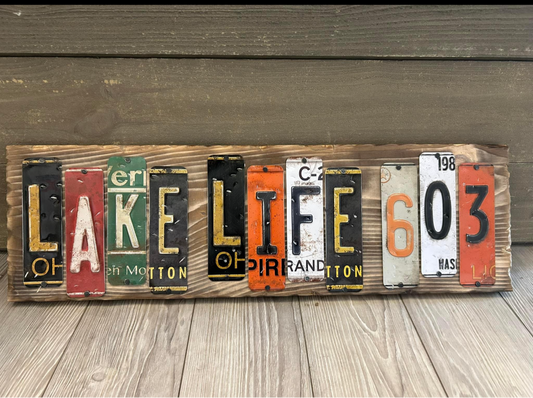 Custom license plate signs