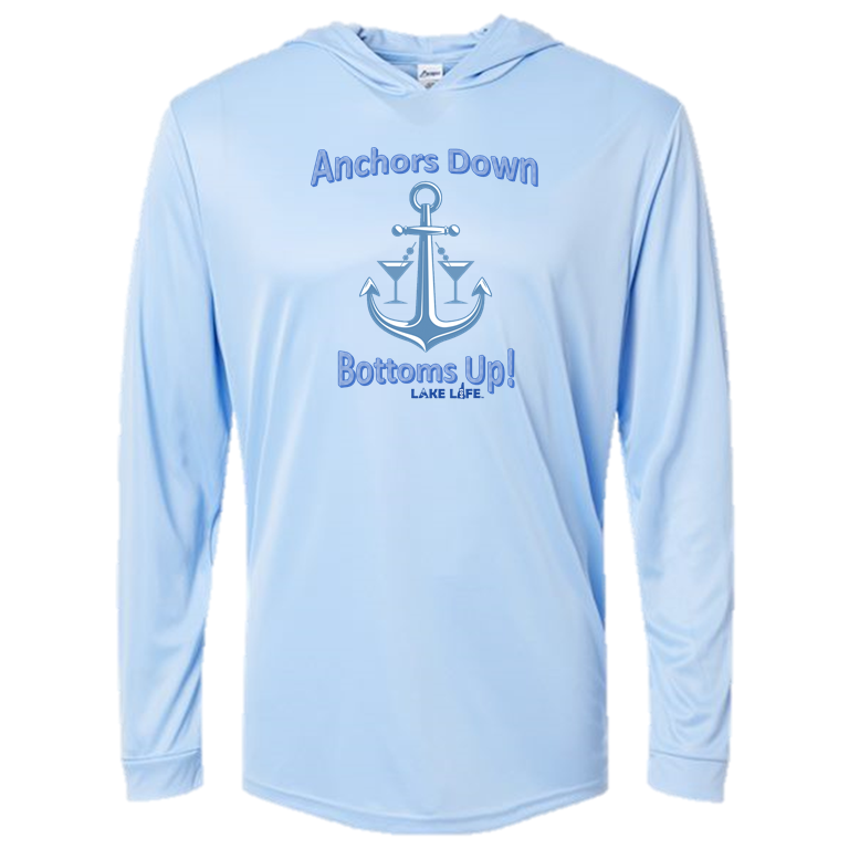 Anchors Down Bottoms Up UPF Hooded Long Sleeve