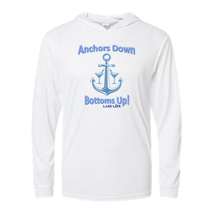Anchors Down Bottoms Up UPF Hooded Long Sleeve