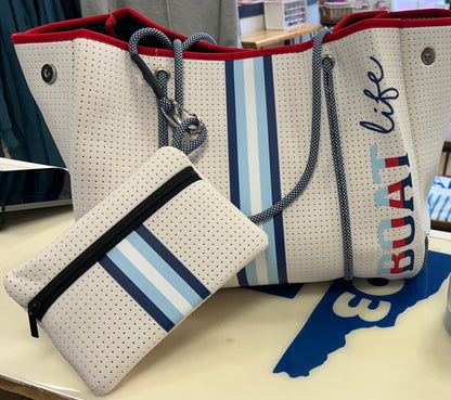 Neoprene Tote Bag with tethered inner pouch