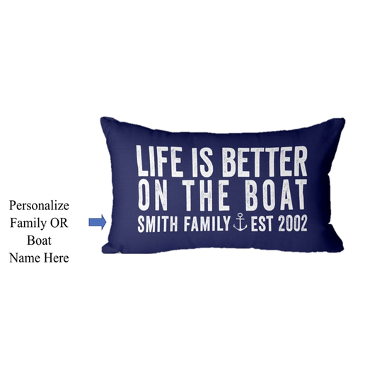 Personalized boat pillows hot sale