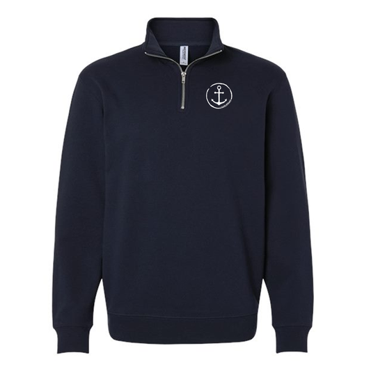 Anchor Navy 1/4 zip Crew