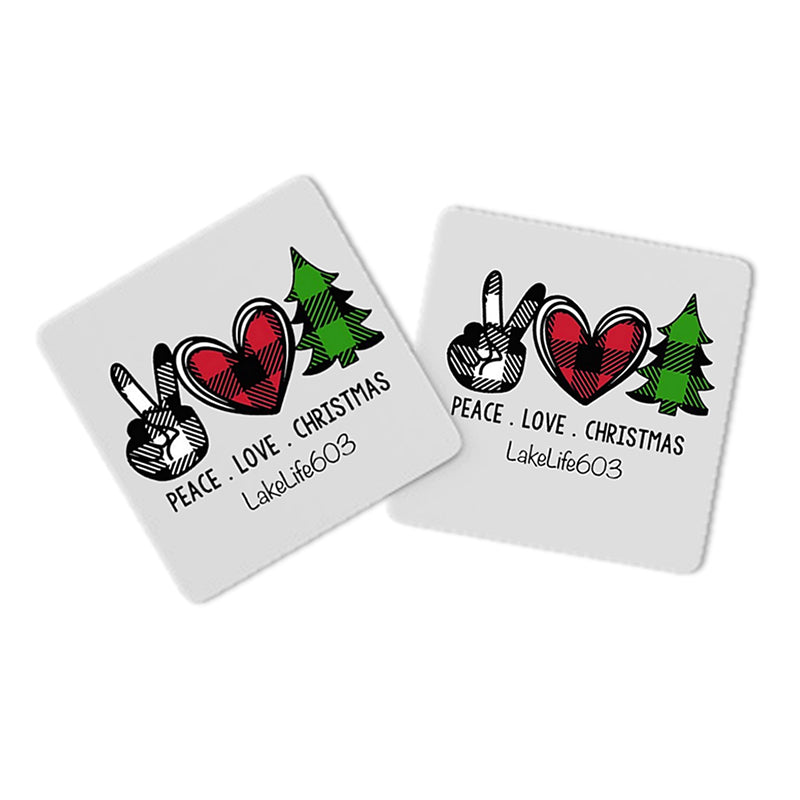 Peace Love Christmas Coasters